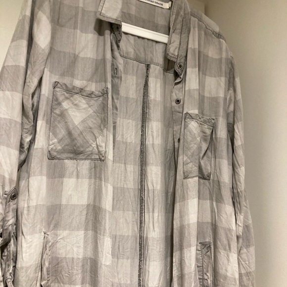 Gray Checkered button up maxi dress - Picture 3 of 4